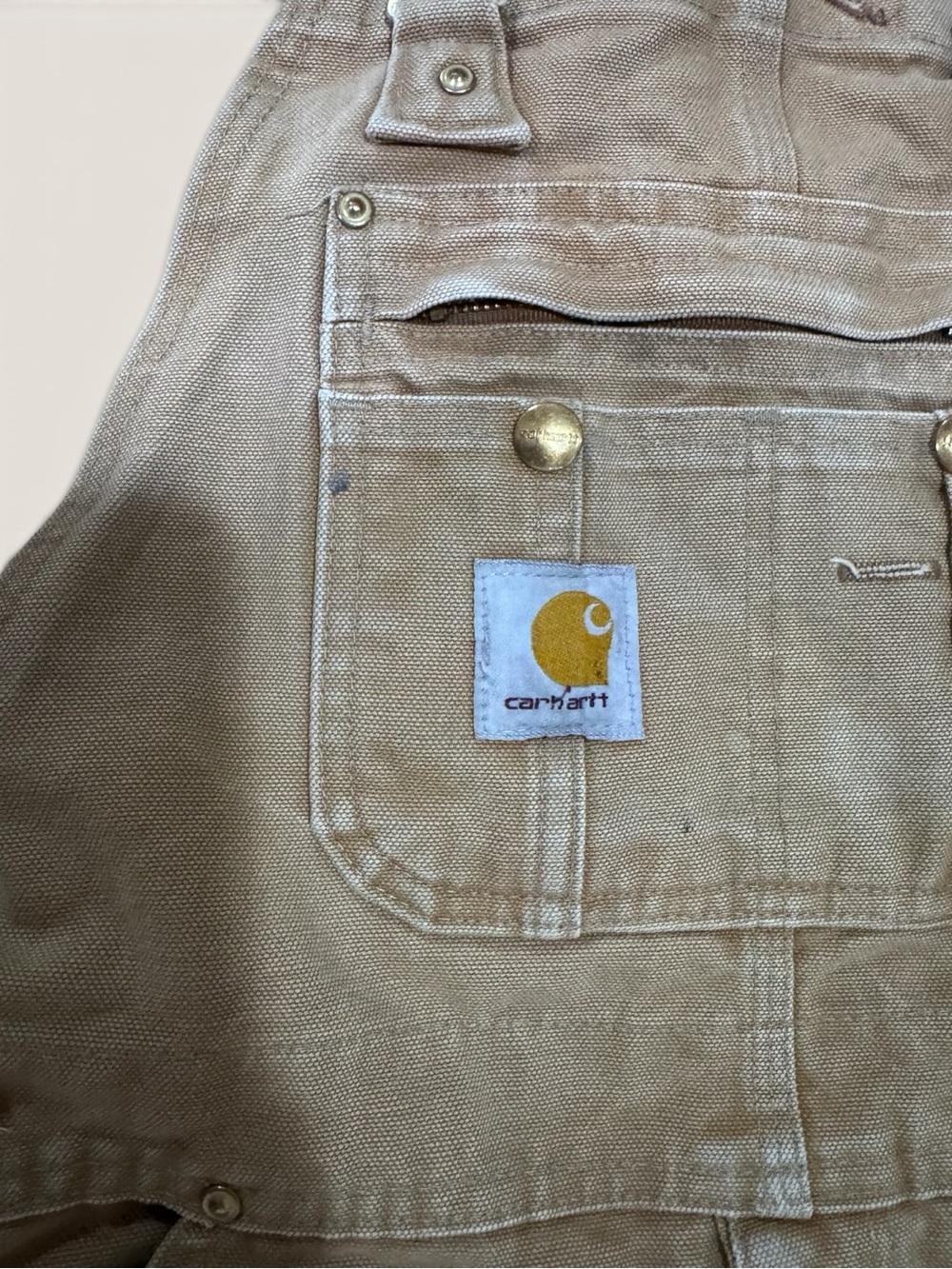 Vintage 2016 Carhartt R37 Duck Bib Overalls Brown 32x30 - Picture 4 of 6